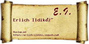 Erlich Ildikó névjegykártya